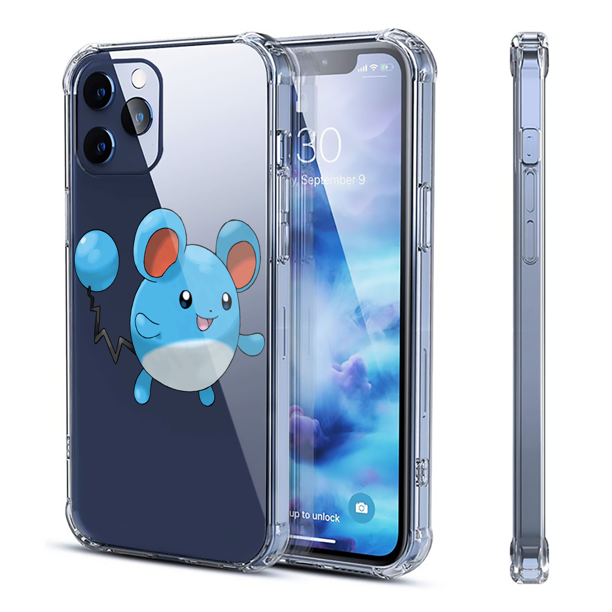 （画像用） ポケットモンスター Pokémon 【iPhone 12シリーズ対応】透明スマホケース（クリアソフトケース）